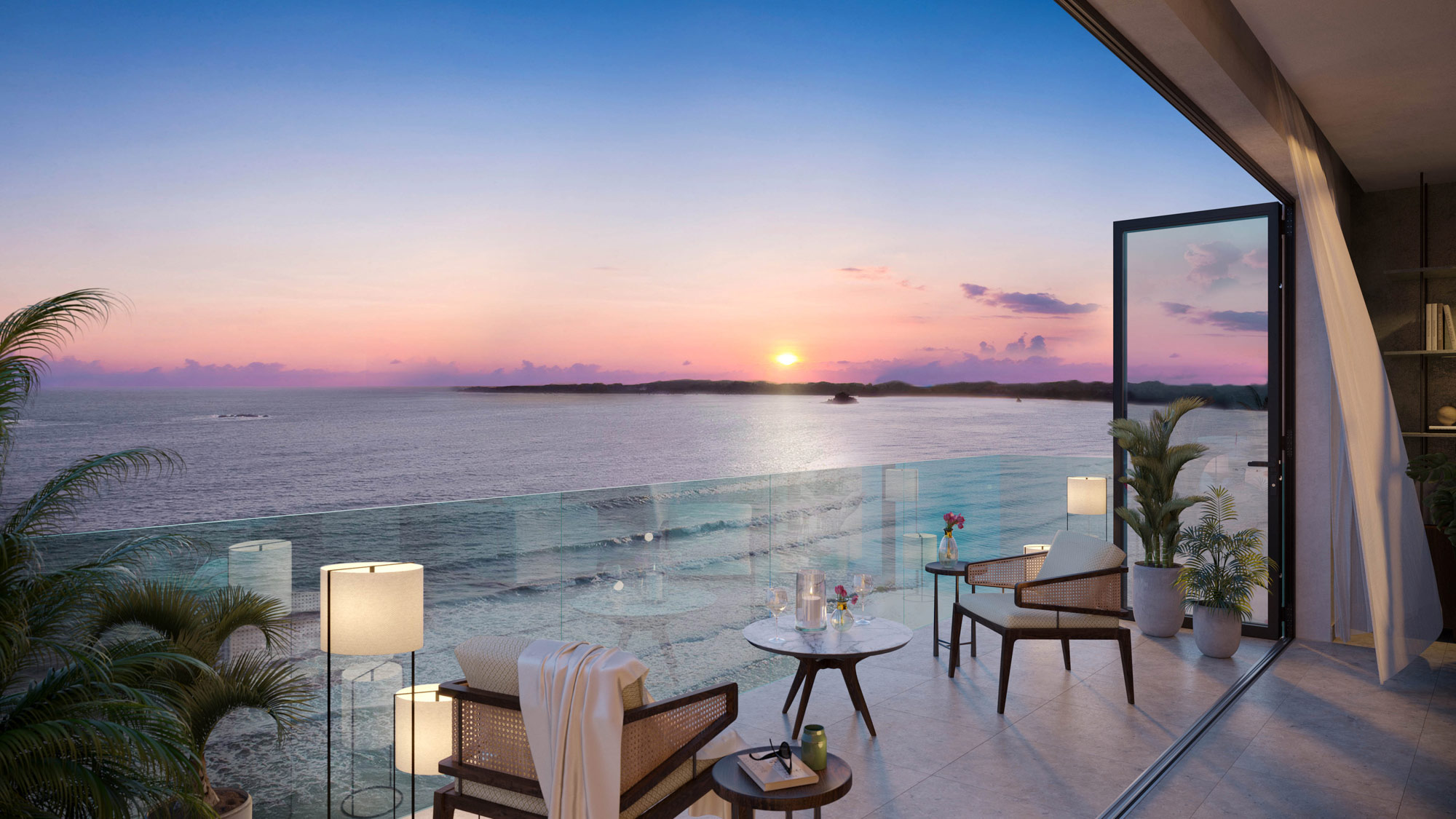 Sri Lankan coastline at sunset 